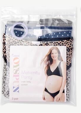 Joyspun Women’s Maternity Under-the-Belly Full Coverage Underwear, 3-Pack